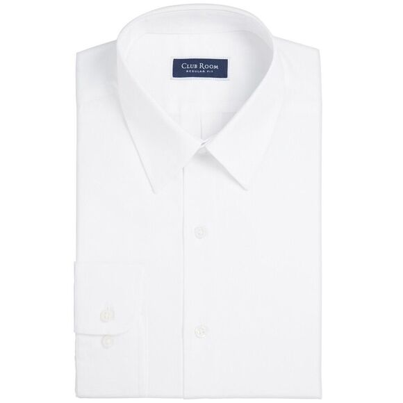 Club Room 100076680MN Dress Shirt Men's White Button Up Long Sleeve MCWW118 - Picture 1 of 9